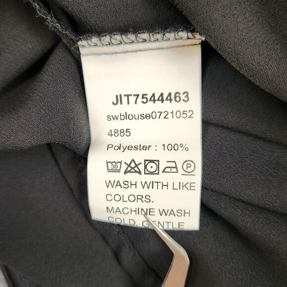 🌼Shein Top Womens Size 8/10 Black Sleeveless V Neck - Picture 8 of 13